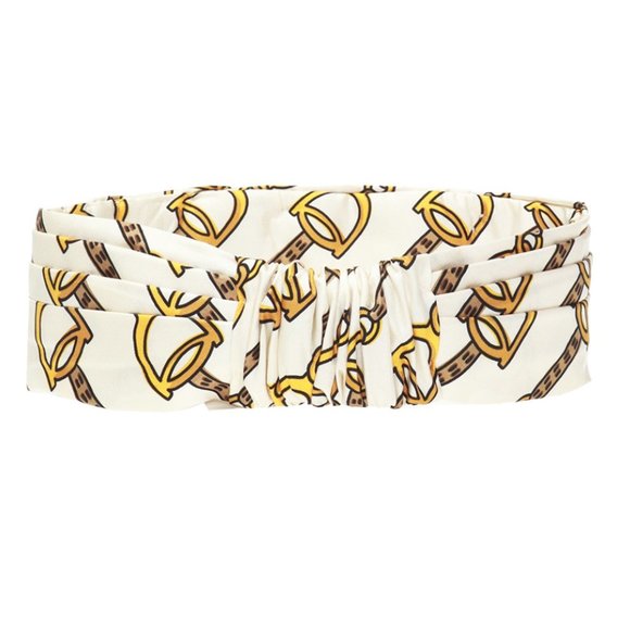 Gucci Silk Horse-bit Headband in White main image 4